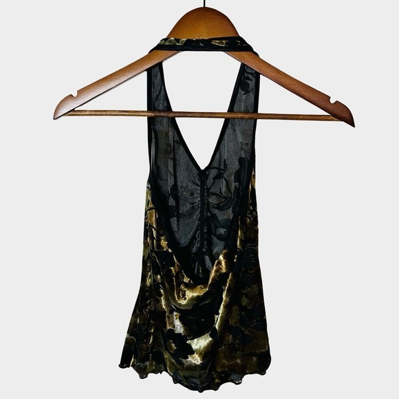Y2K Whimsigoth Fairy Burnout Velvet Halter Top Size Medium - Picture 7 of 12